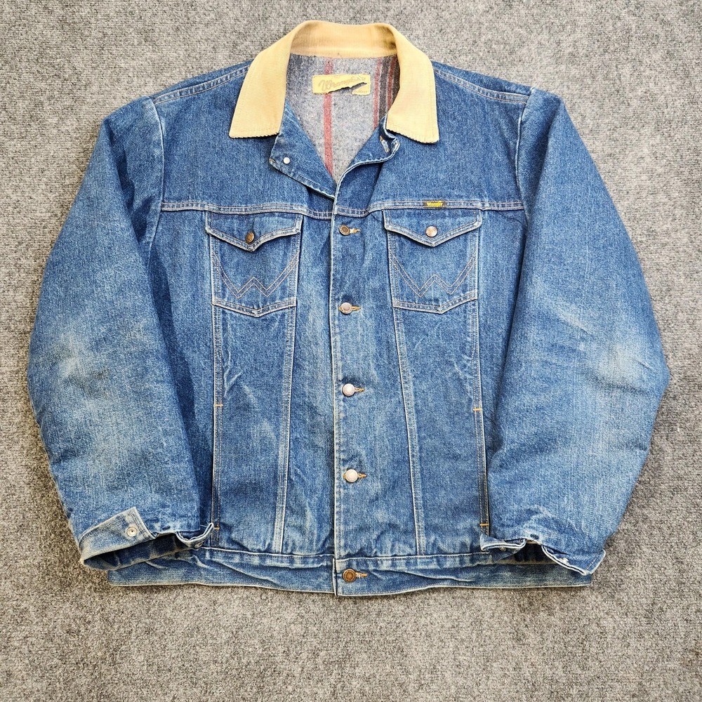 Vintage Wrangler Jacket Mens 48 Blanket Lined Western Workwear Cowboy Trucker
